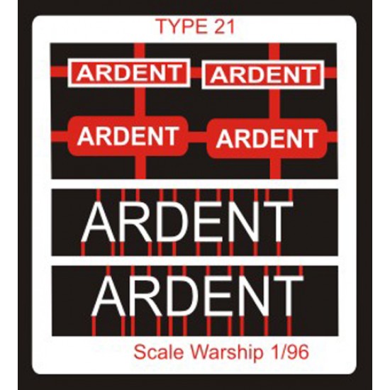 Type 21 Class Name Plate  96th- Ardent