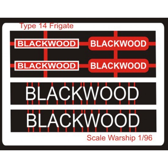 Type 14 Frigate Name Plate  96th- Blackwood