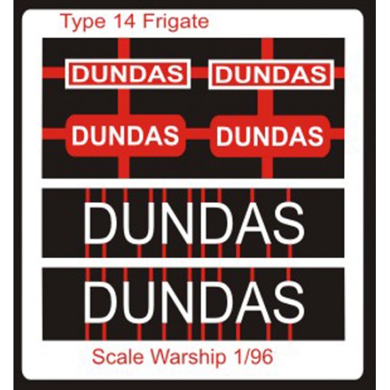 Type 14 Frigate Name Plate  96th- Dundas