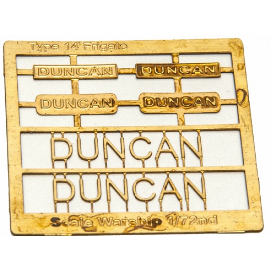 Type 14 Frigate Name Plate  72nd- Duncan