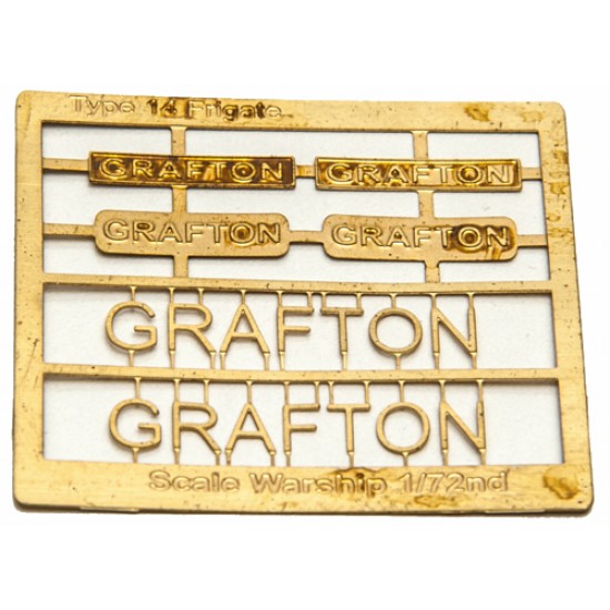 Type 14 Frigate Name Plate  72nd- Grafton