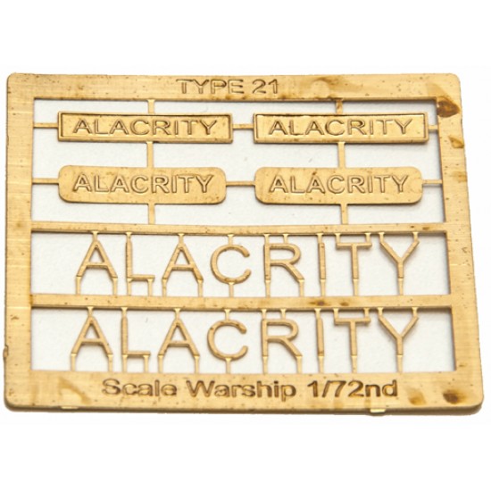 Type 21 Class Name Plate  72nd- Alacrity