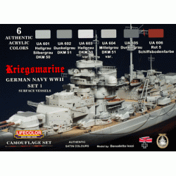 LifeColor German WWII Kriegsmarine Set 1 (22ml x 6)