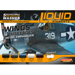 LifeColor Liquid Pigment Wings and Fuselages Detail Emphasizer (22ml x 6)